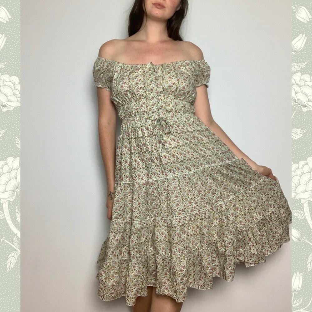 Green Floral Prairie Dress